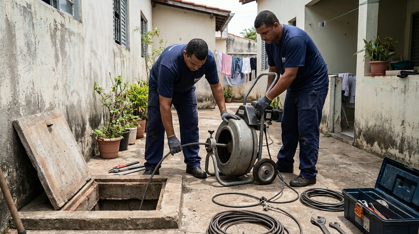 Desentupimento de Coluna Sanitária em João Pessoa‑PB